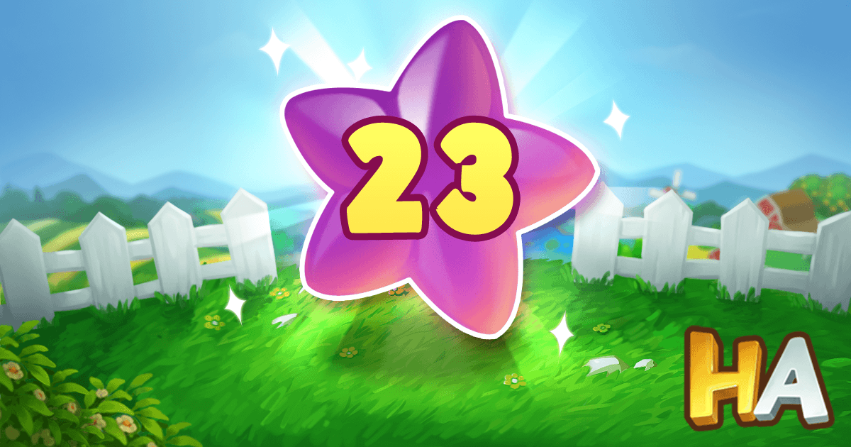   Ashley Rebekah has reached Level 23 in Happy Acres!