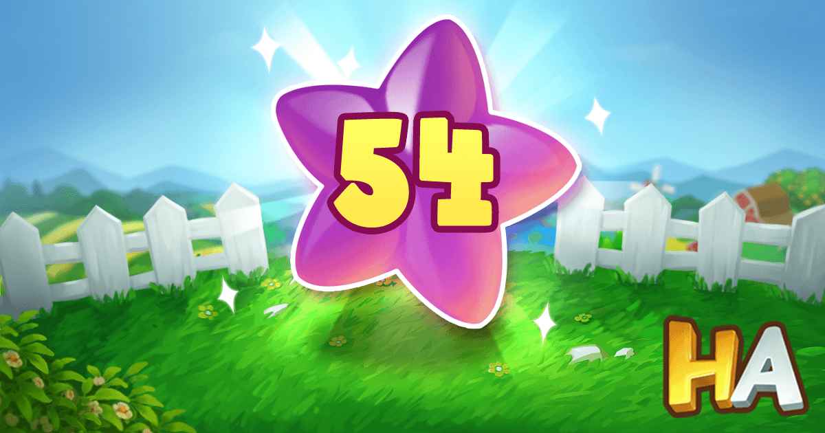   Terri has reached Level 54 in Happy Acres!